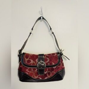 Pocca red shoulder purse